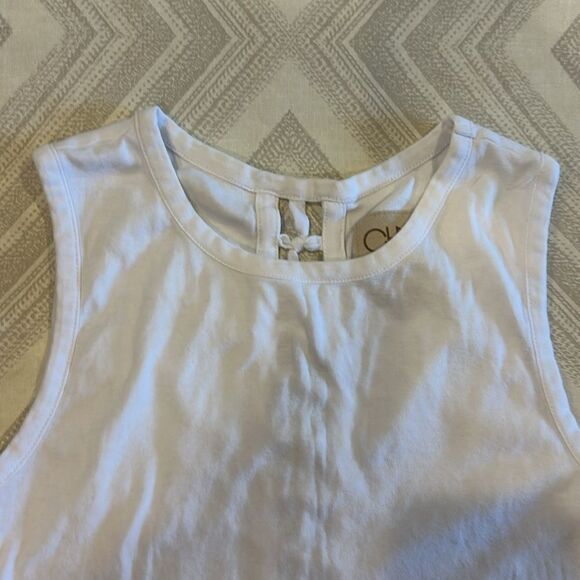 Chaser Women’s White Tank Top with Lace-up Back - Picture 2 of 7